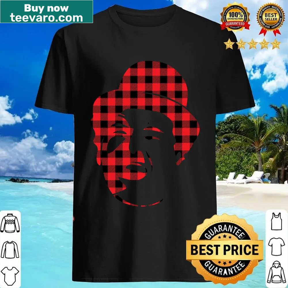 Charlie Chaplin Christmas-themed shirt with whimsical design