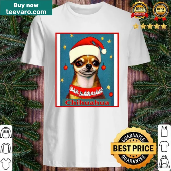 Cute Christmas shirt featuring a chihuahua illustration