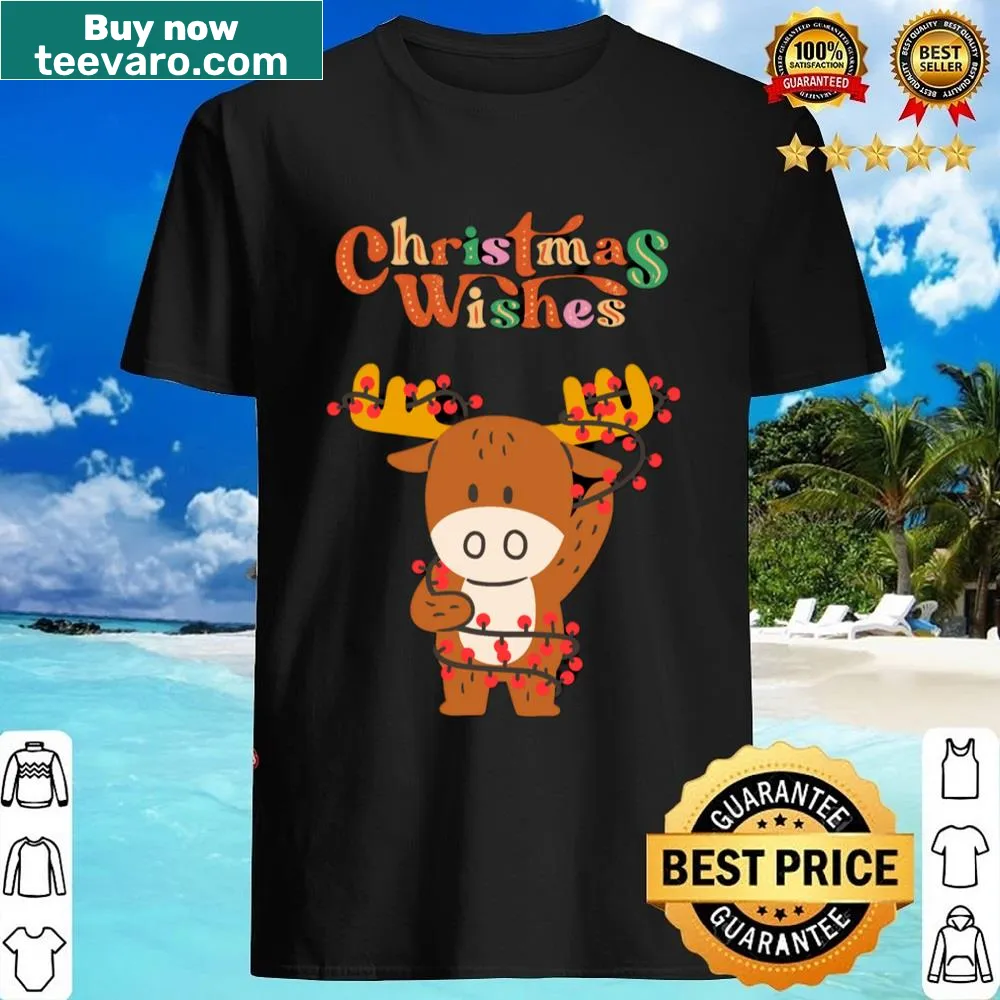 Typography shirt with the phrase 'Christmas Wishes'