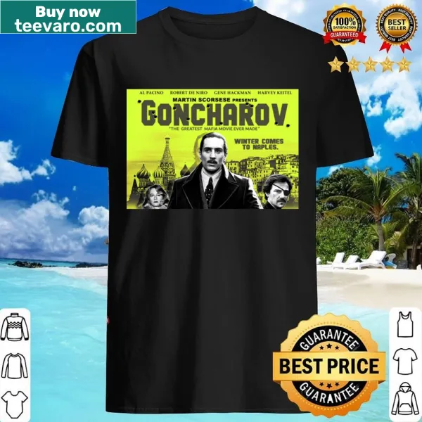 Shirt featuring typography that pays tribute to the film Goncharov 1973