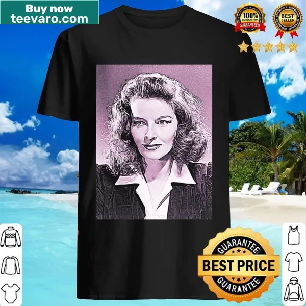 Artistic shirt honoring Katharine Hepburn in pink paint design