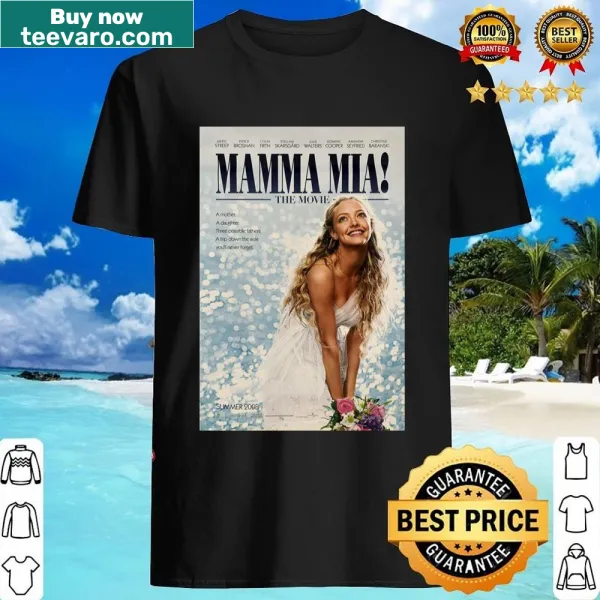 Illustrated shirt inspired by Mamma Mia! movie poster