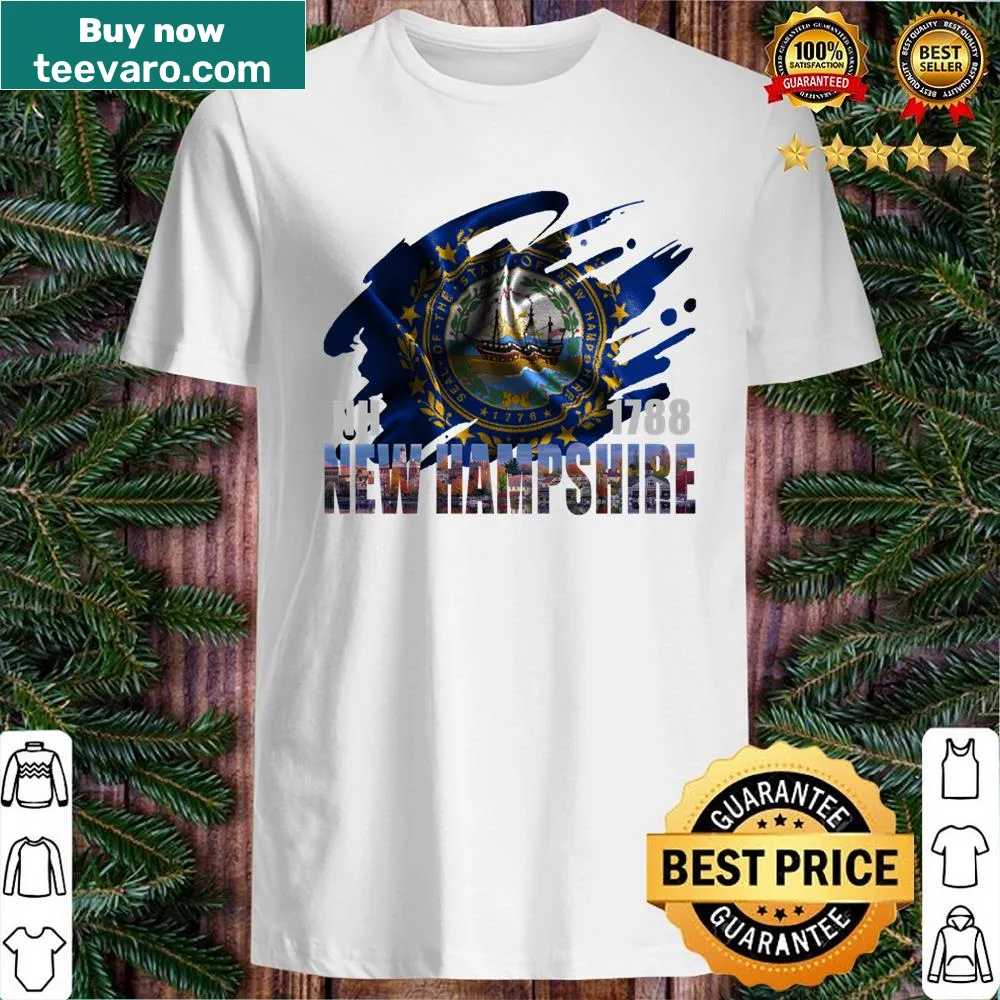 T-shirt featuring 'New Hampshire 1788' with a historical design