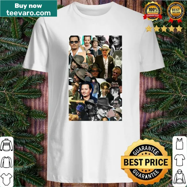 Collage shirt featuring various images of Johnny Depp