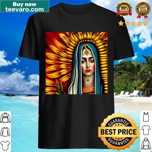 Illustrative shirt depicting Our Lady of Guadalupe