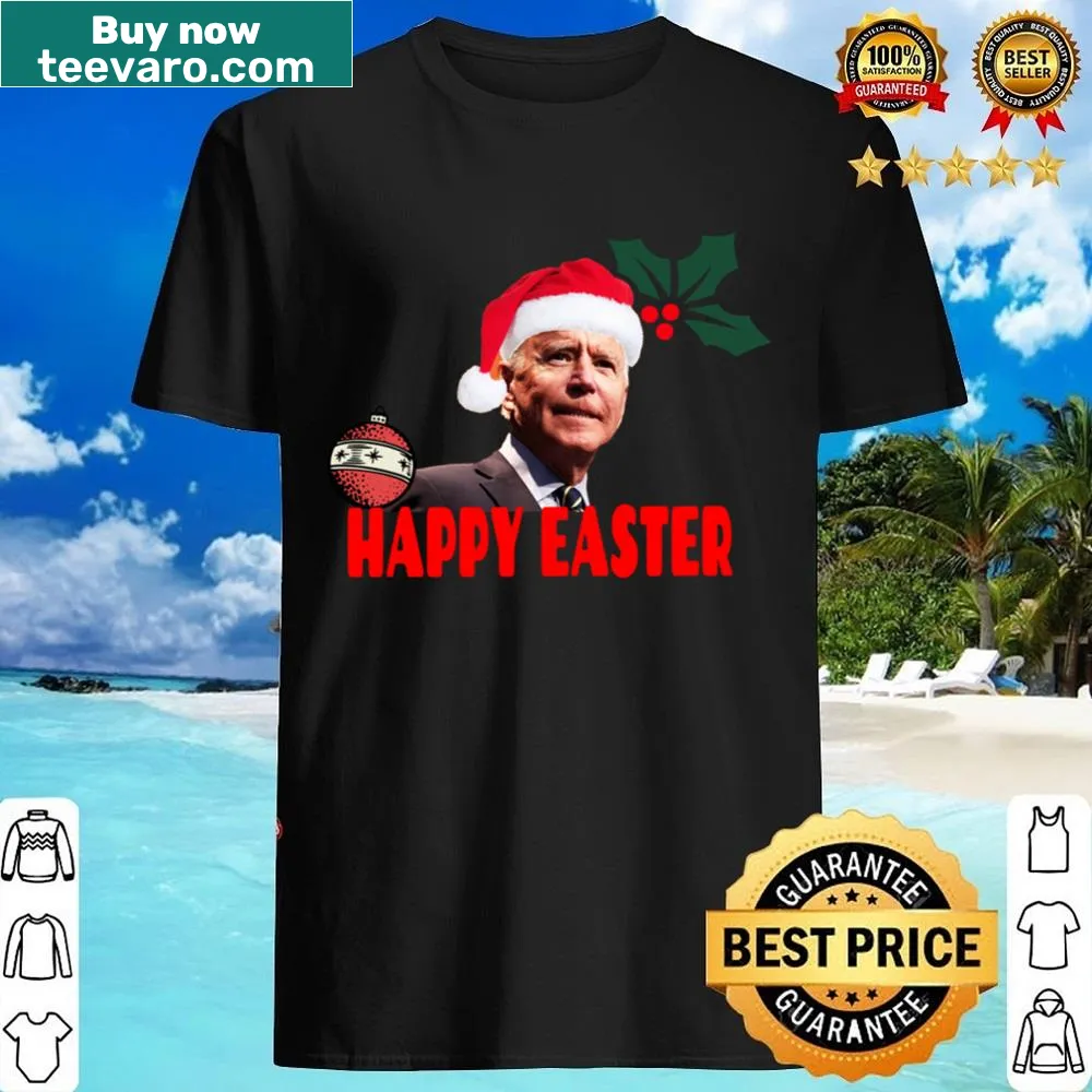 Cheerful Santa Joe Biden design on an Easter shirt.
