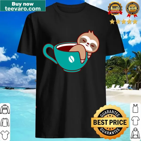 Adorable illustration of a sleepy sloth on a casual t-shirt