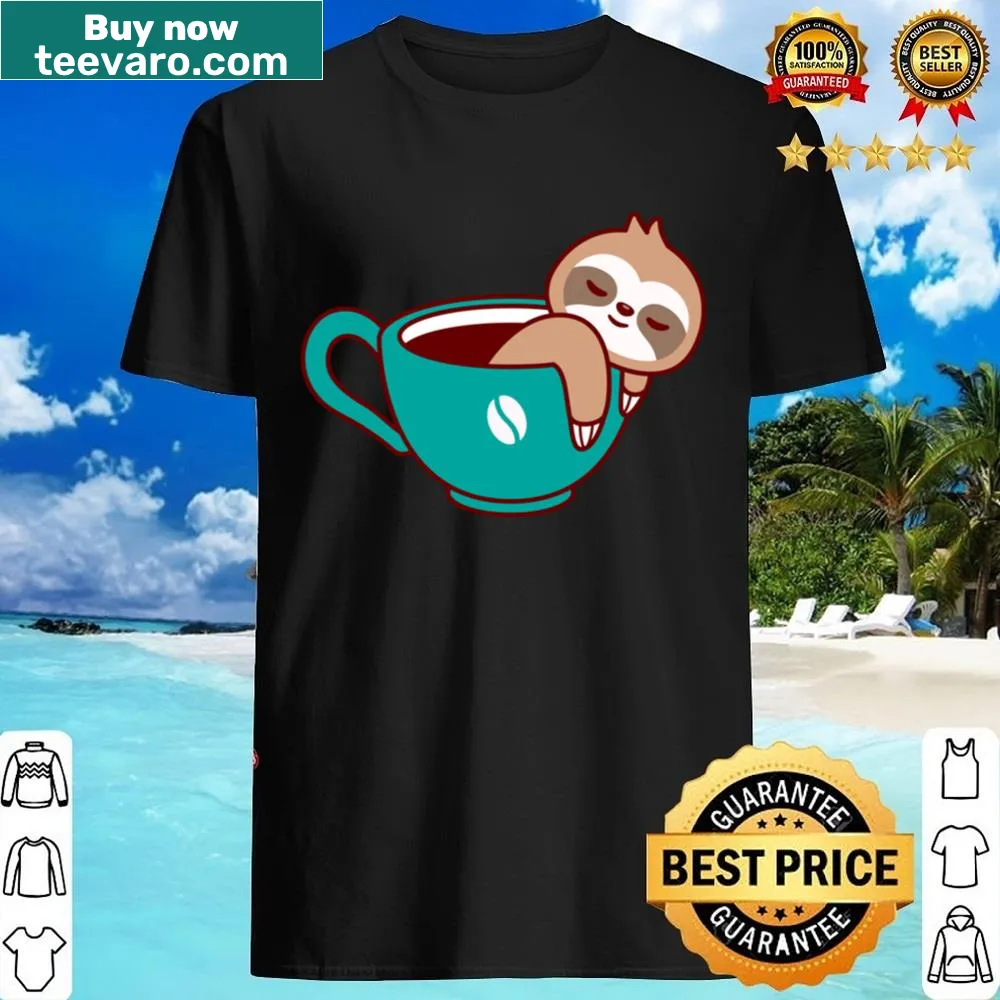 Adorable illustration of a sleepy sloth on a casual t-shirt