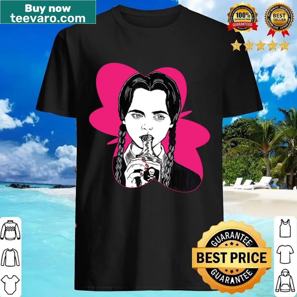 Whimsical Wednesday Addams design on a shirt