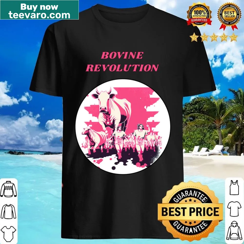 Whimsical shirt featuring playful cow illustrations