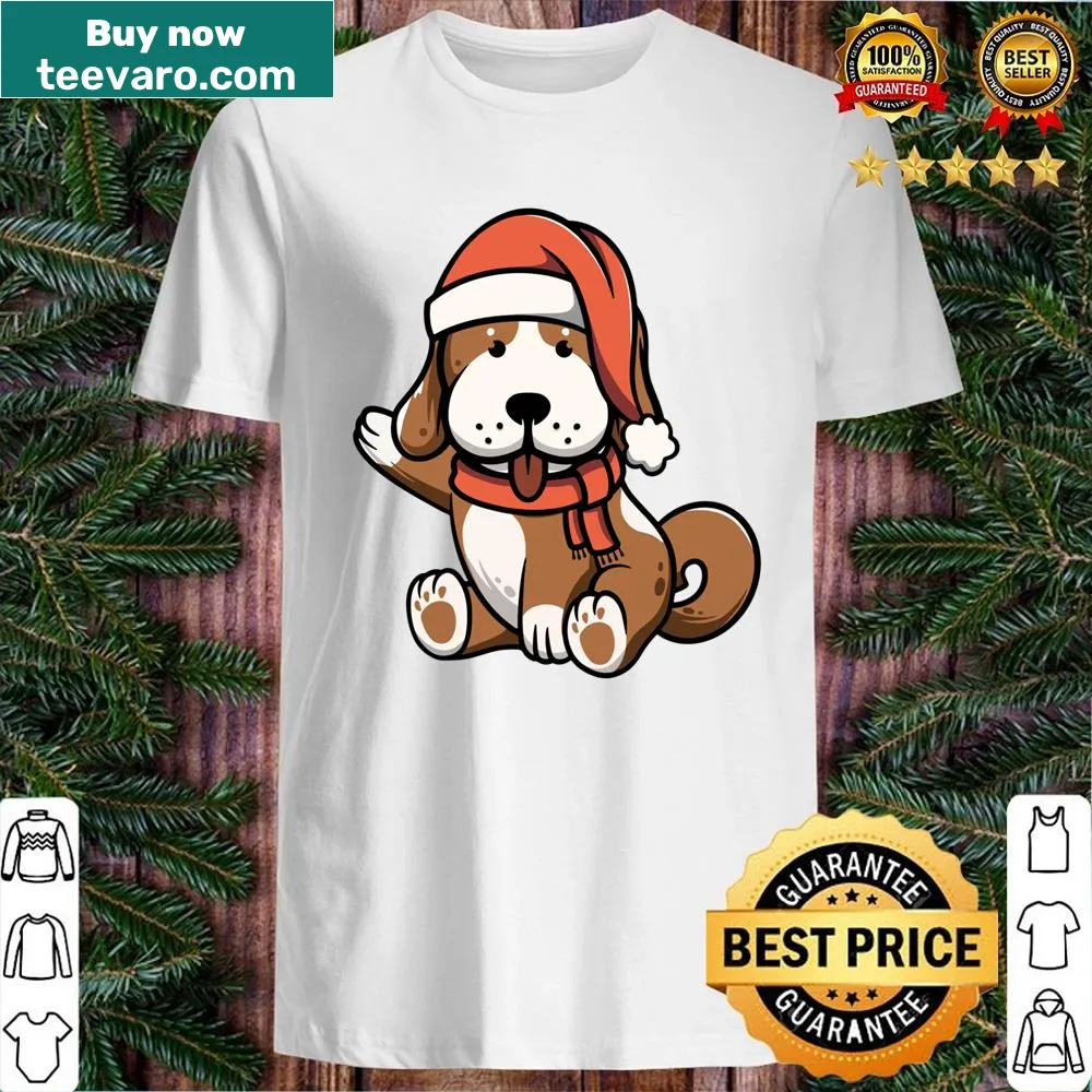 Cute Christmas dog shirt with festive dog graphic