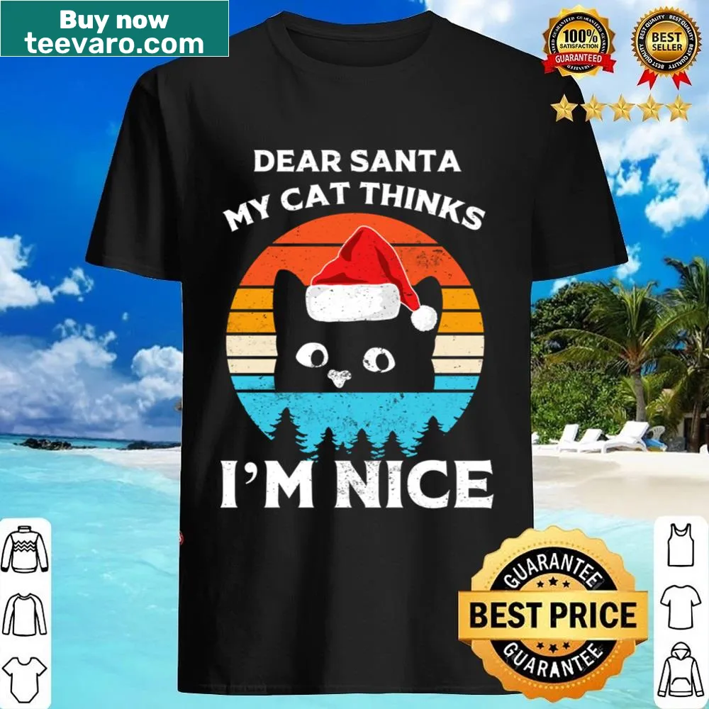 Funny Christmas shirt with cat illustrations and text for cat lovers