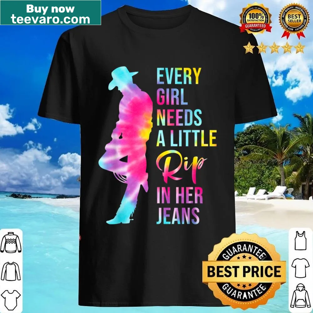 Shirt with playful phrase about jeans