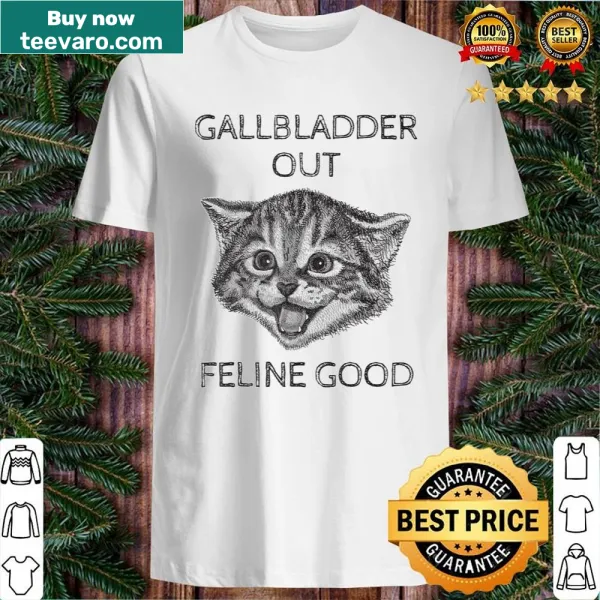 Heartfelt cat-themed shirt for gallbladder surgery recovery
