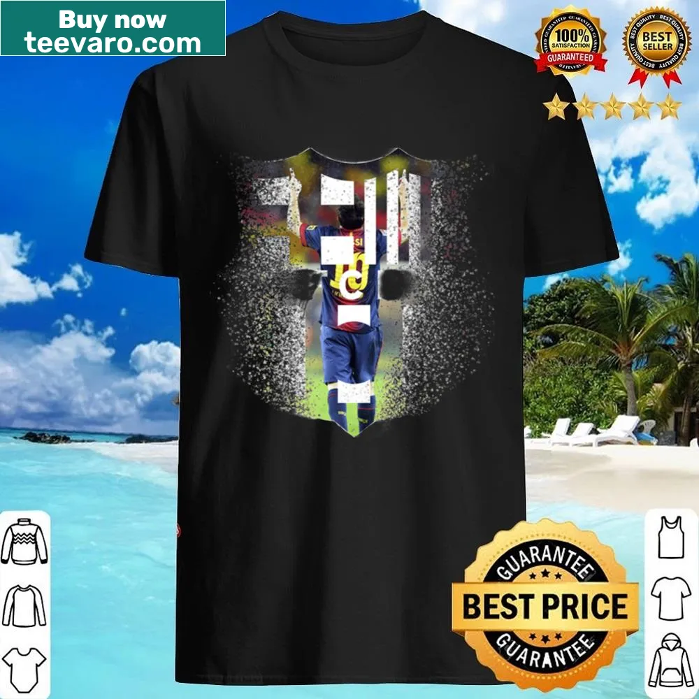 Shirt featuring an illustration of football star Lionel Messi