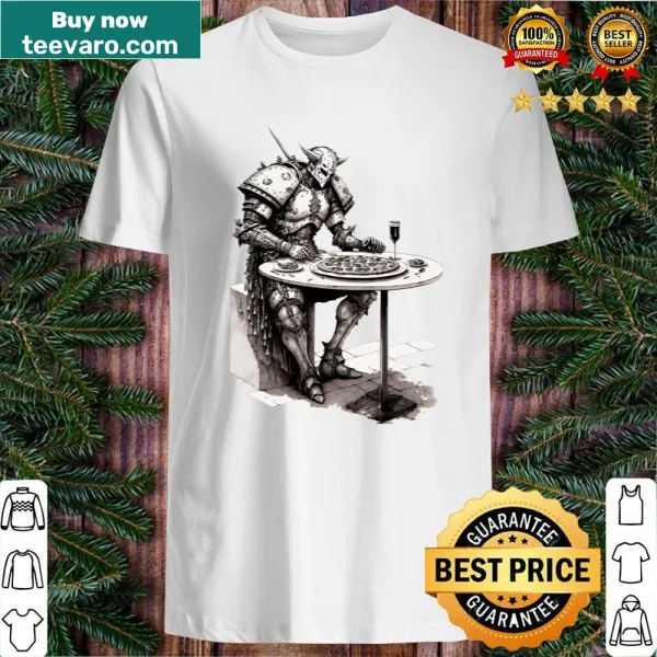 Illustration shirt of a 'Pizza Paladin' character