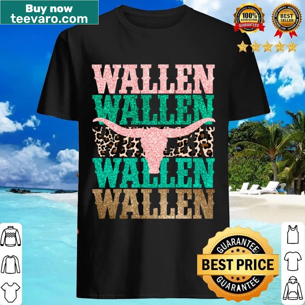 Cowboy shirt with leopard print and bullhead graphic