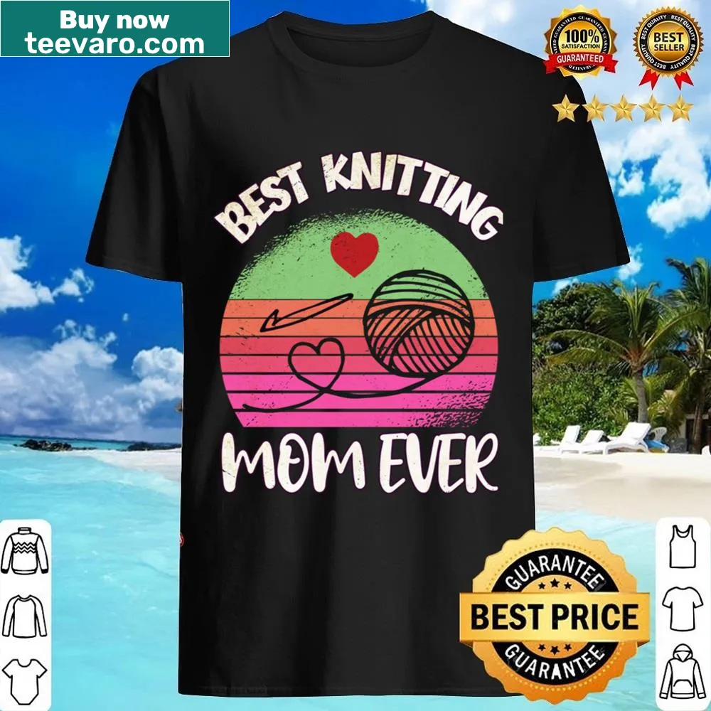 Retro shirt for knitting moms featuring yarn graphics and humorous text