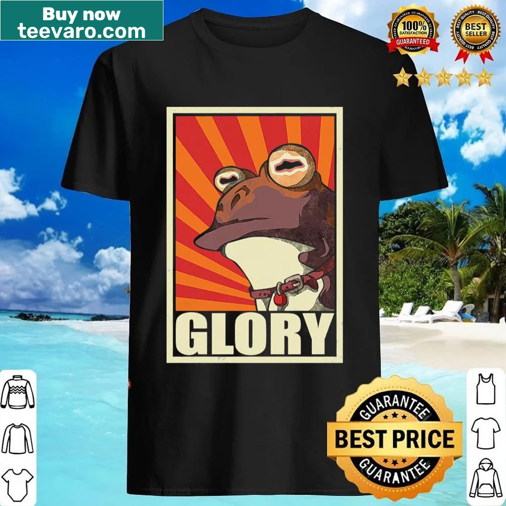 Vintage-style shirt with the word 'Glory!' in a distressed design