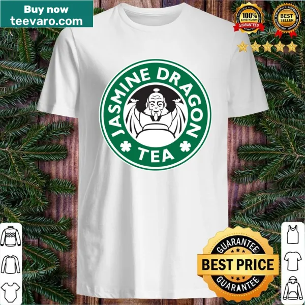 Shirt celebrating the Jasmine Dragon Tea Shop with a charming design