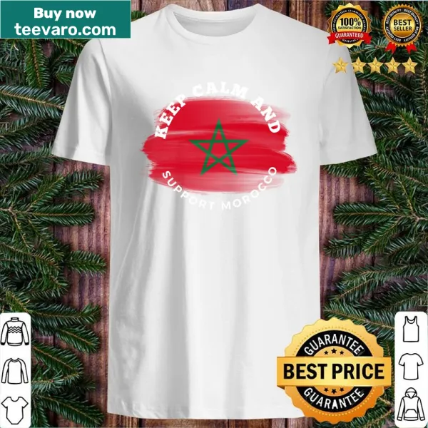 Bold t-shirt with the phrase 'Keep Calm And Support Morocco'
