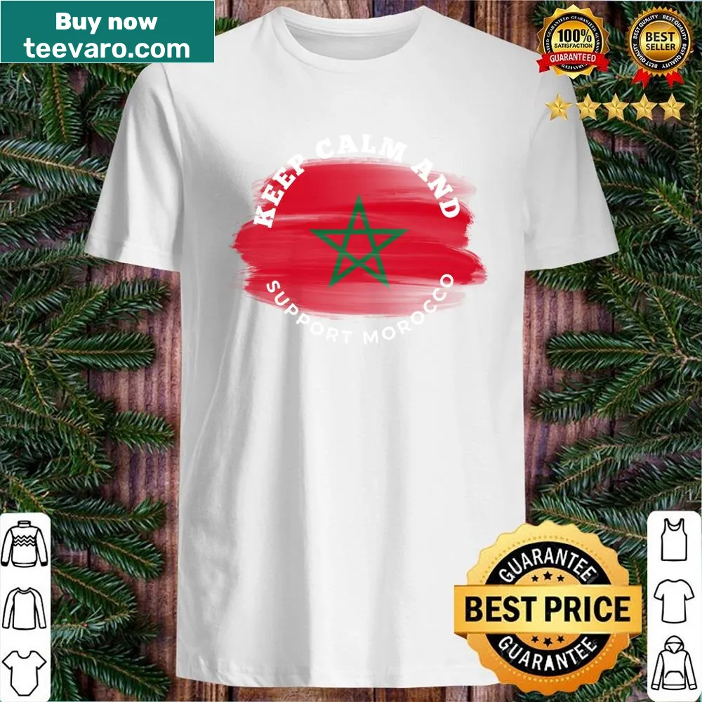 Bold t-shirt with the phrase 'Keep Calm And Support Morocco'