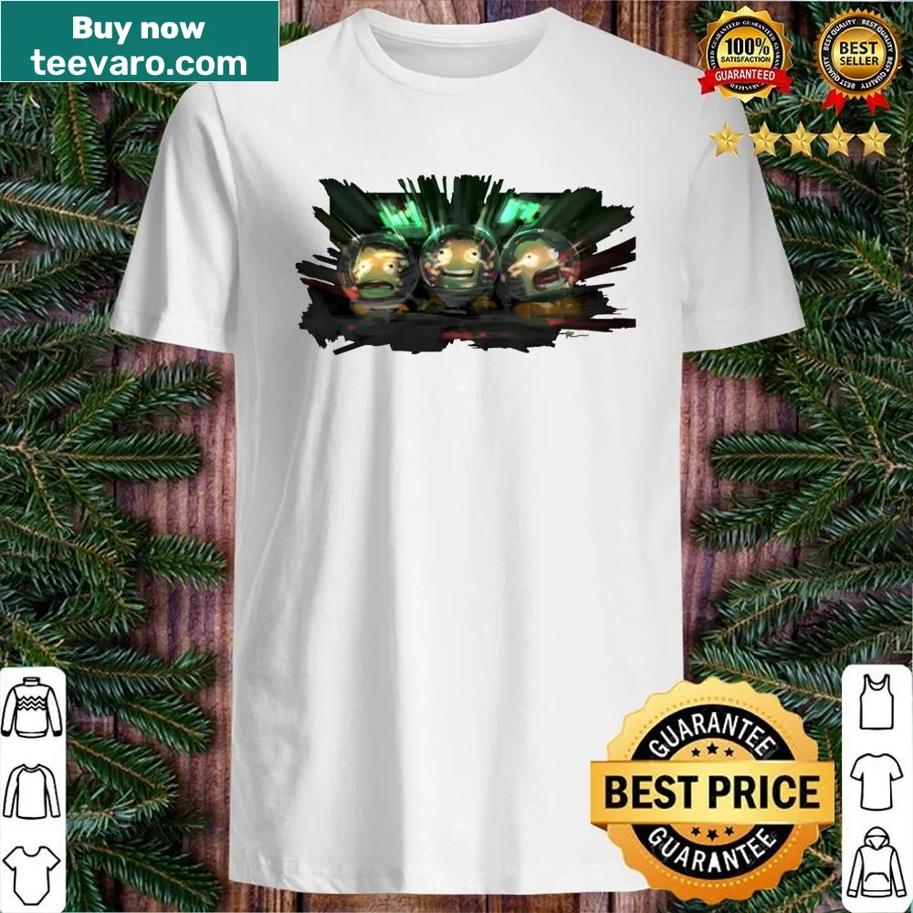 Artistic Kerbal Space Program shirt with space-themed illustrations