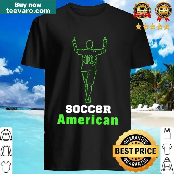 Patriotic design featuring soccer and football elements on a t-shirt