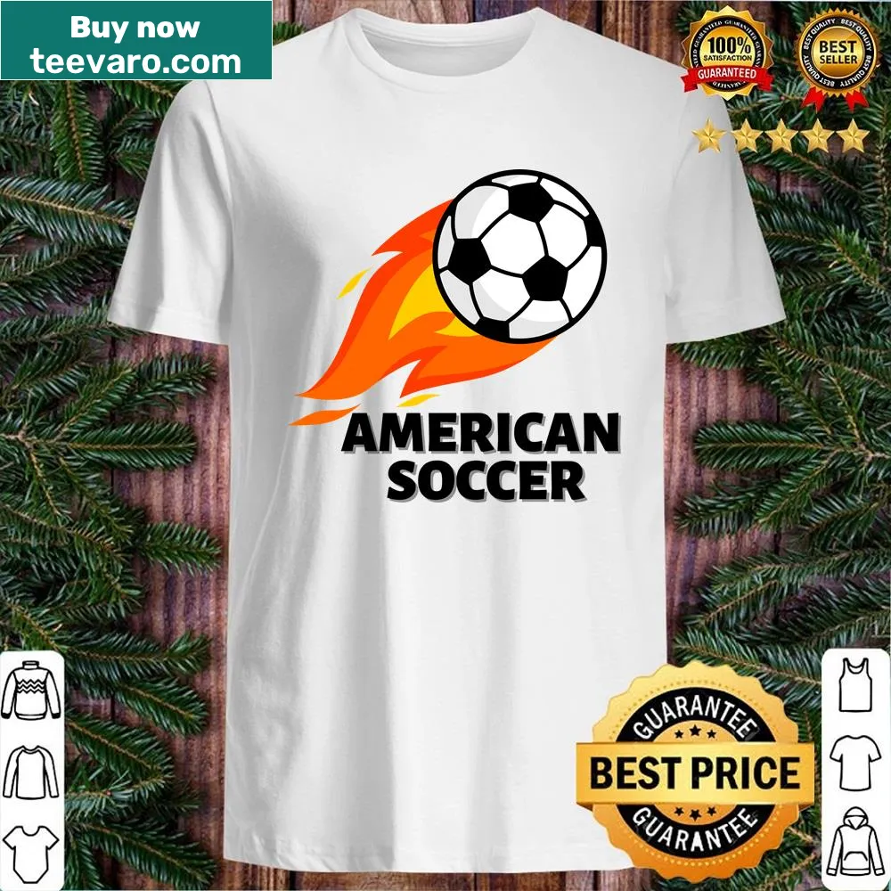 Sticker-style American flag design on a fan shirt
