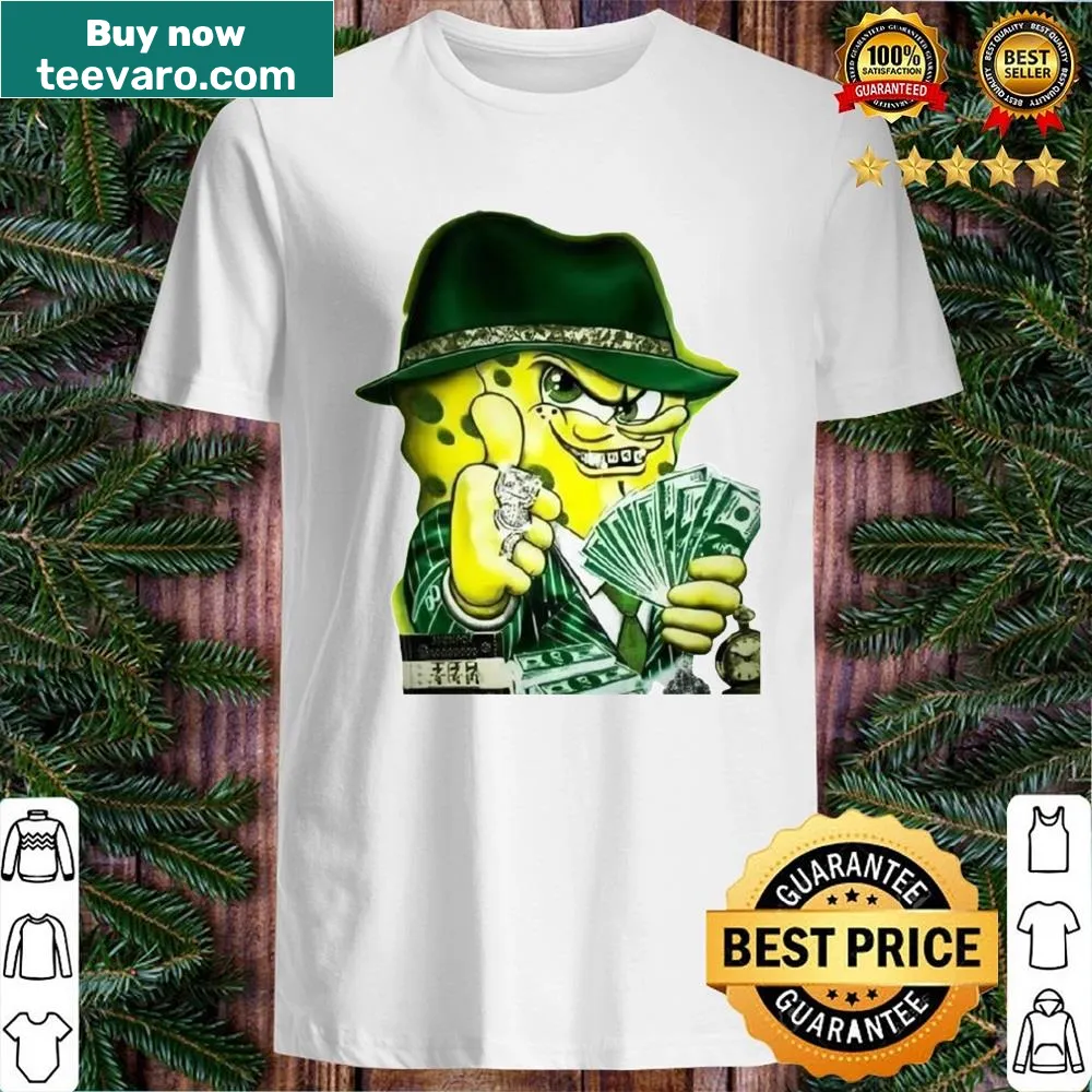 Spongebob in a gangster style on a playful shirt