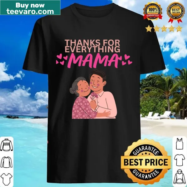 Illustrated T-shirt with flowers and 'Thanks For Everything Mama' text