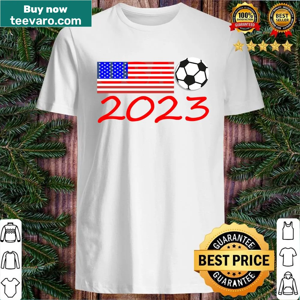 Soccer shirt featuring American flag and soccer ball design for sports fans