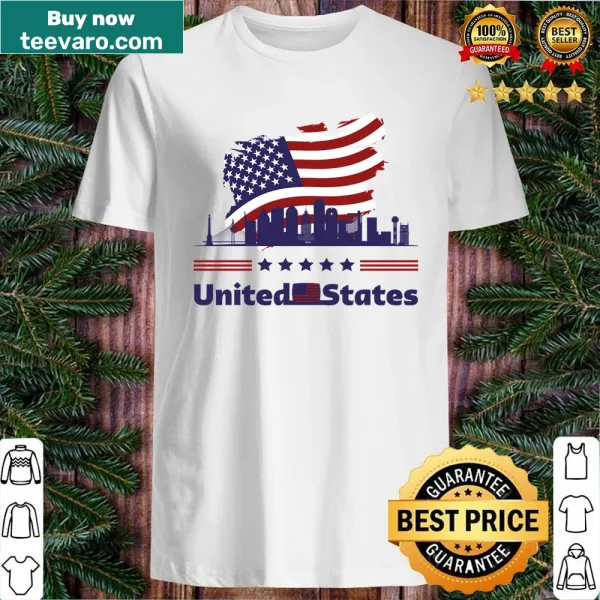 USA Soccer Team fans T-shirt with American flag design.