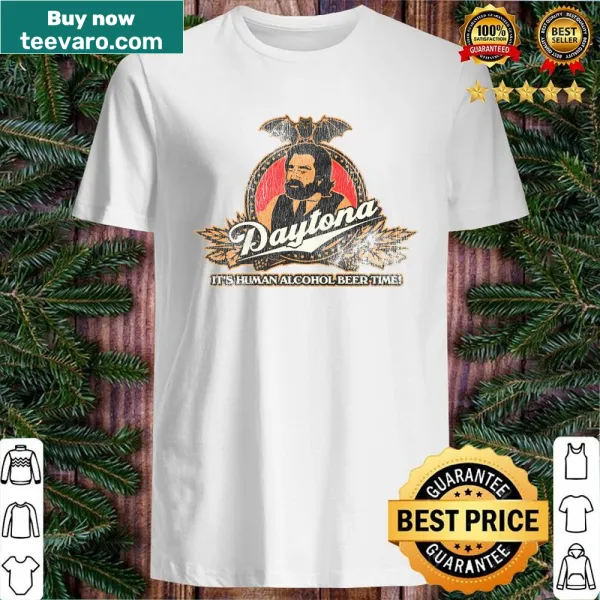 Vintage-style T-shirt featuring Jackie Daytona and beer theme.
