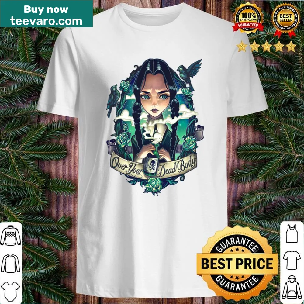 Silhouette of Wednesday Addams on a casual t-shirt