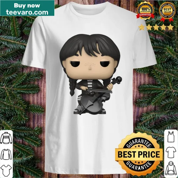 Wednesday Addams playing cello illustration on a shirt
