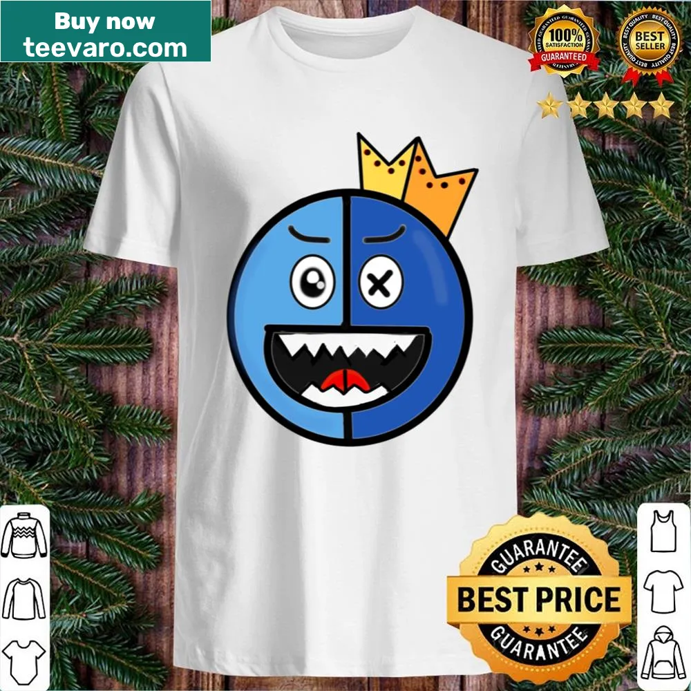 Cartoon monster with a crown on a whimsical shirt