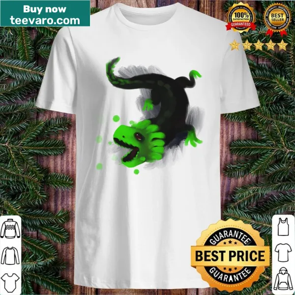 Cute axolotl illustration on a playful shirt