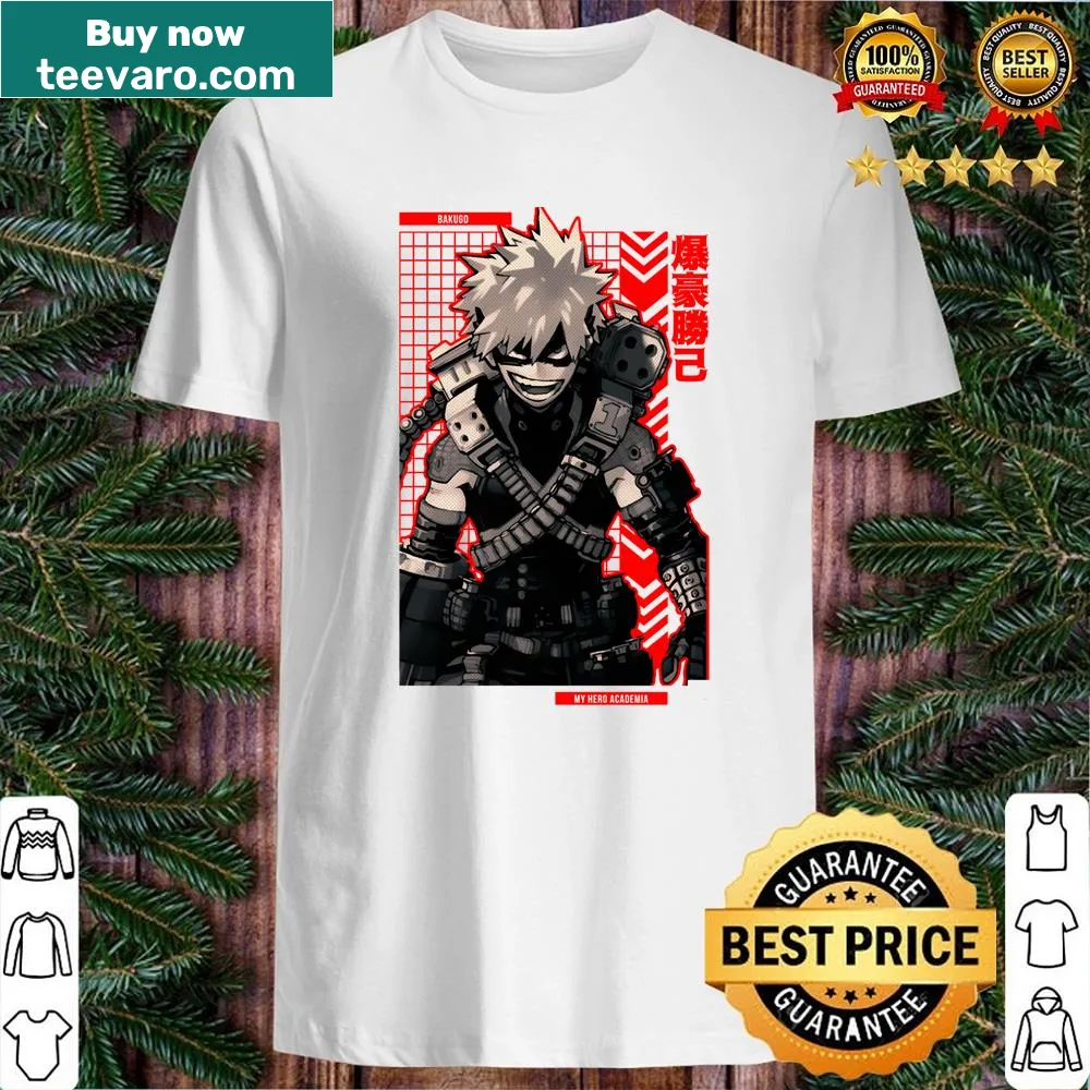 Shirt featuring a bold design celebrating Bakugo from My Hero Academia