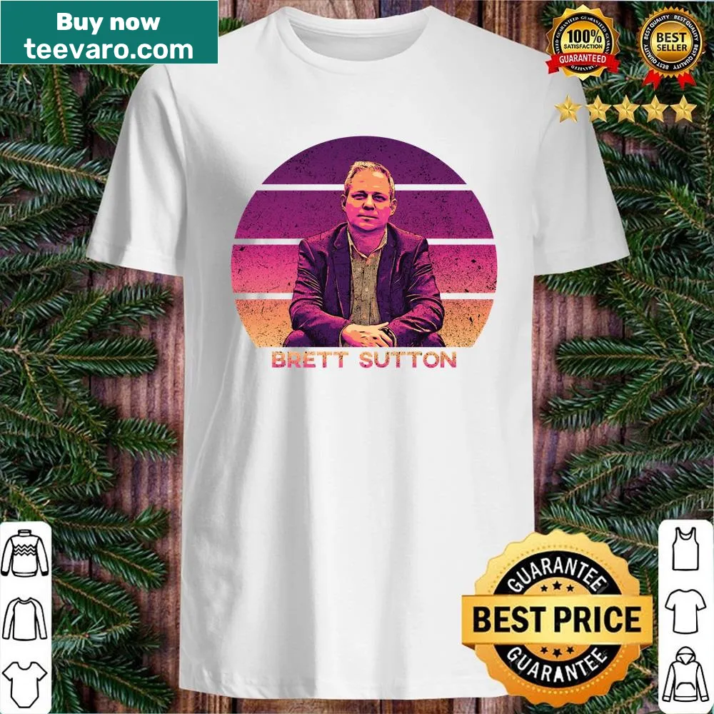 Shirt with bold typography displaying 'Brett Sutton'