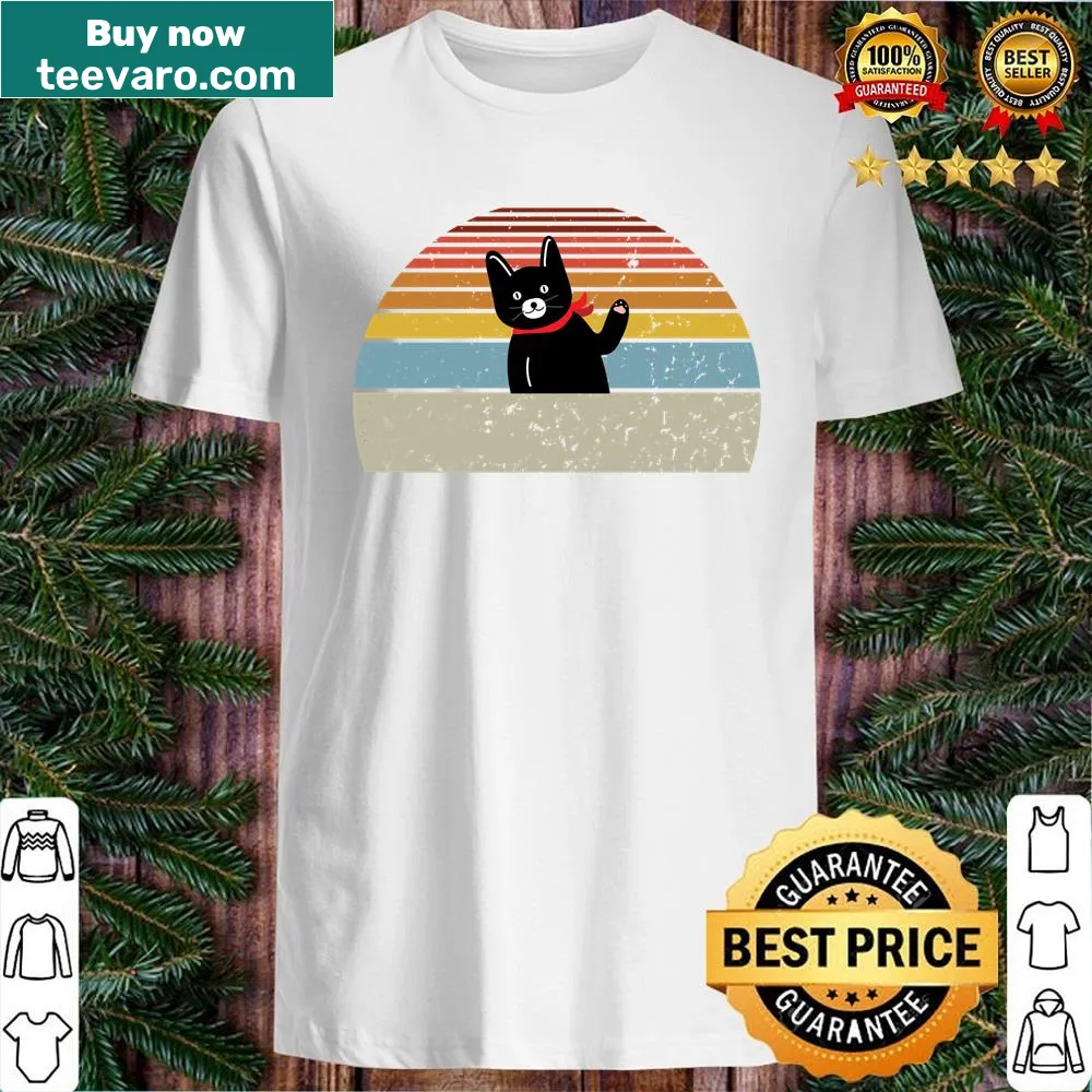Retro-style shirt with funny cat graphic for cat lovers