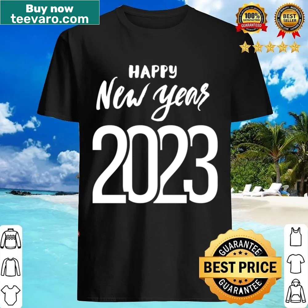 Typography design celebrating New Year 2023 on shirt