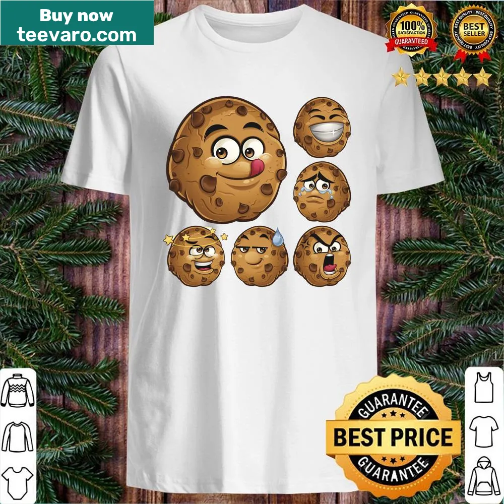 Cookie-themed shirt with playful emoji illustrations