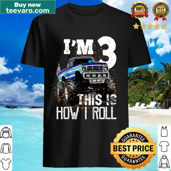 Cute shirt for kids turning 3, featuring playful text