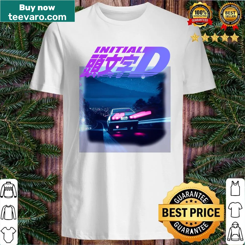 Neon-themed t-shirt featuring the AE86 from Initial D
