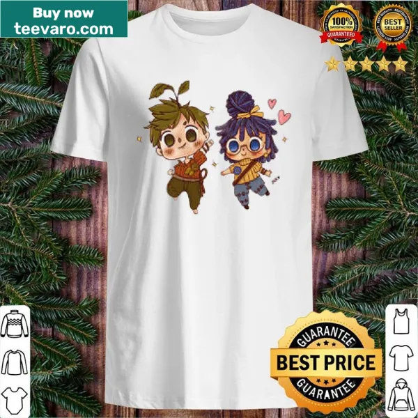 Playful shirt featuring Cody and May from a game