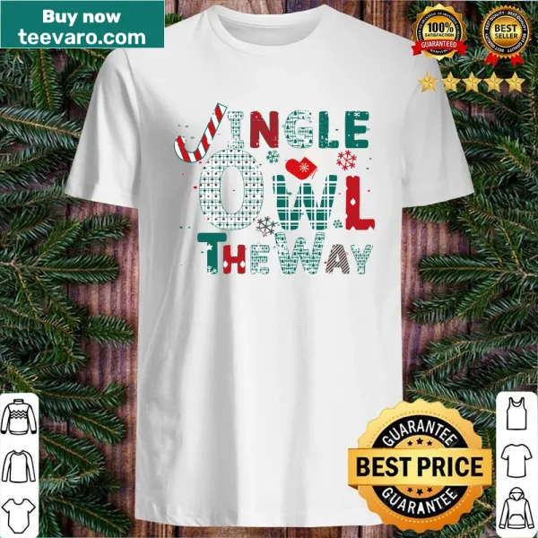 Festive shirt with a cartoon owl celebrating the holiday season