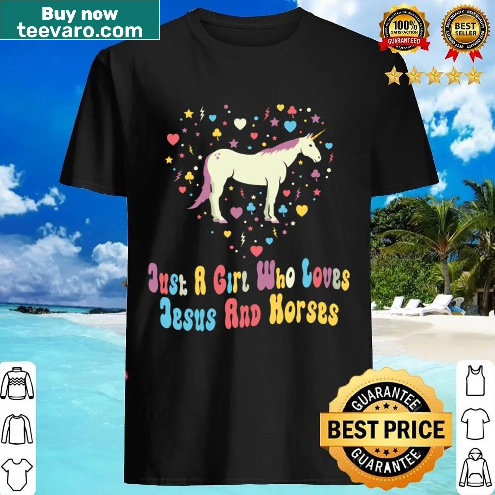 Text design reading Just A Girl Who Loves Jesus And Horses