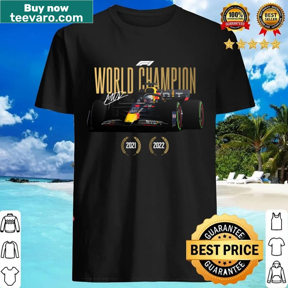 Graphic shirt celebrating Max Verstappen's 2022 F1 Championship