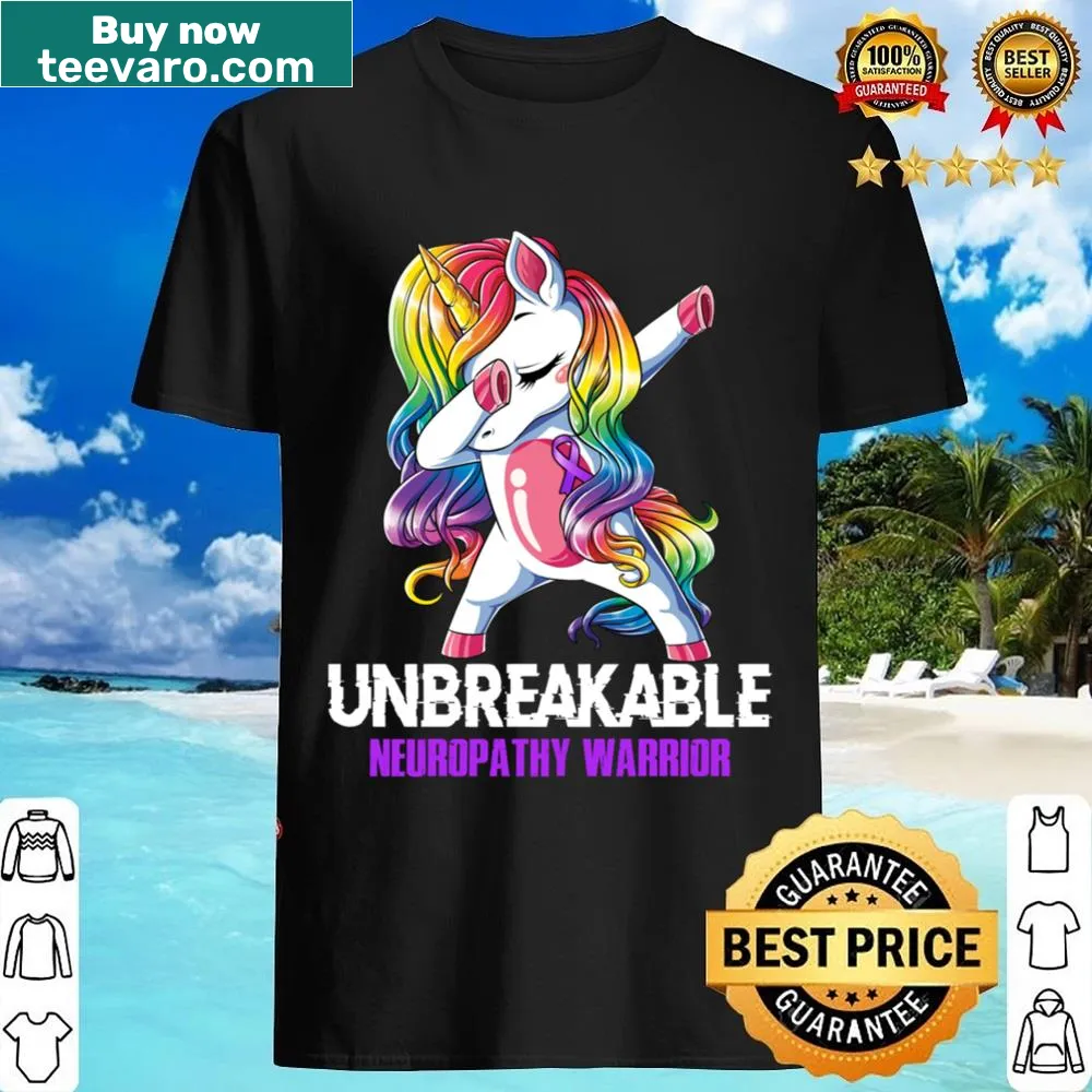 Unicorn design with neuropathy awareness ribbon illustration